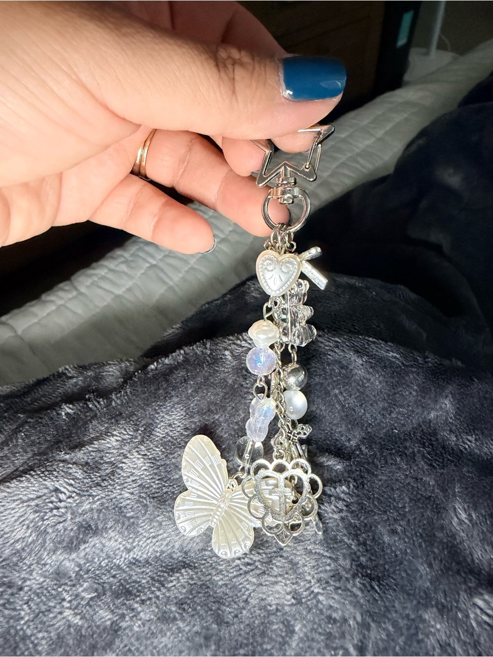 Silver Butterfly Charm Pendant - charm/keychain - Picture 2 of 3